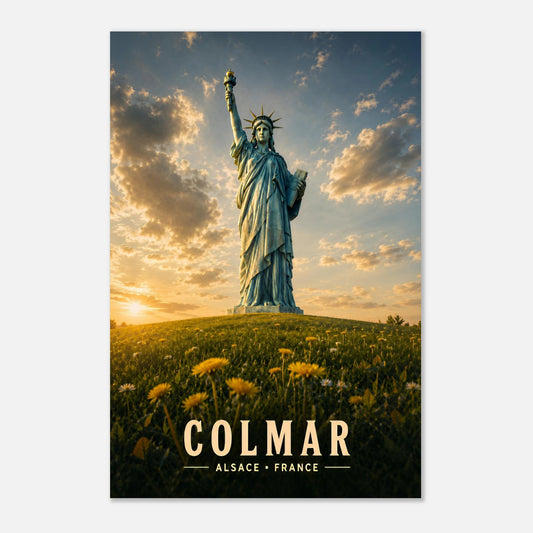 Statue de la Liberté au crépuscule, Colmar | Alsace